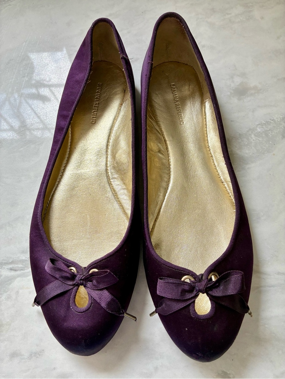 Banana Republic Deep Plum Bow Ballet Flats